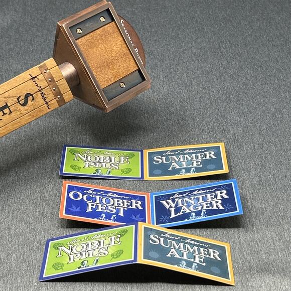 Samuel Adams Beer Tap Handle Interchangeable Seasonal Labels Collectible Barware - Picture 7 of 15